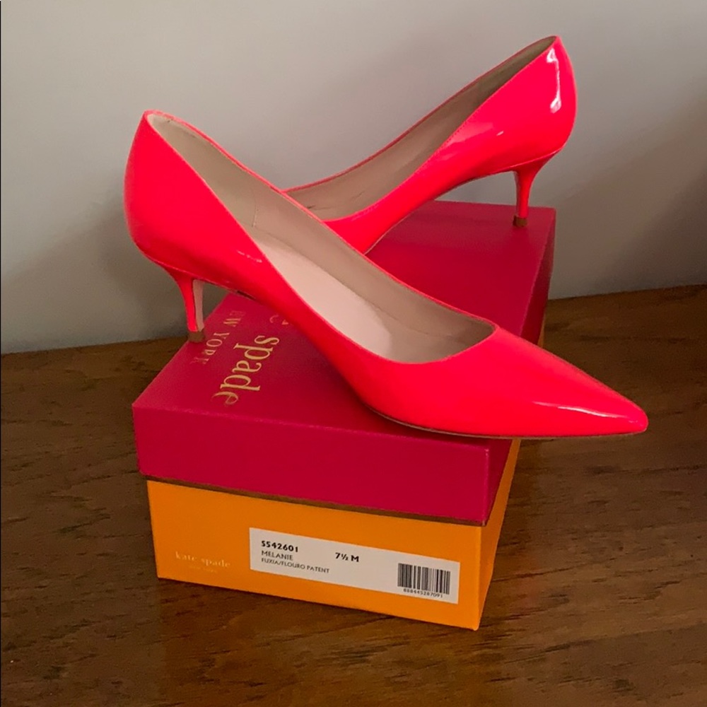 Kate Spade “Melanie” Hot Pink Kitten Heel Pumps